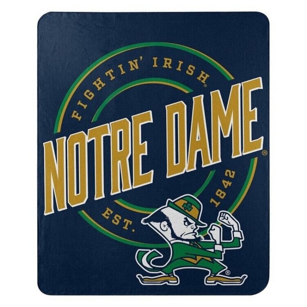 New Notre Dame Fighting Irish Fleece Throw Gift Blanket Football NCAA College